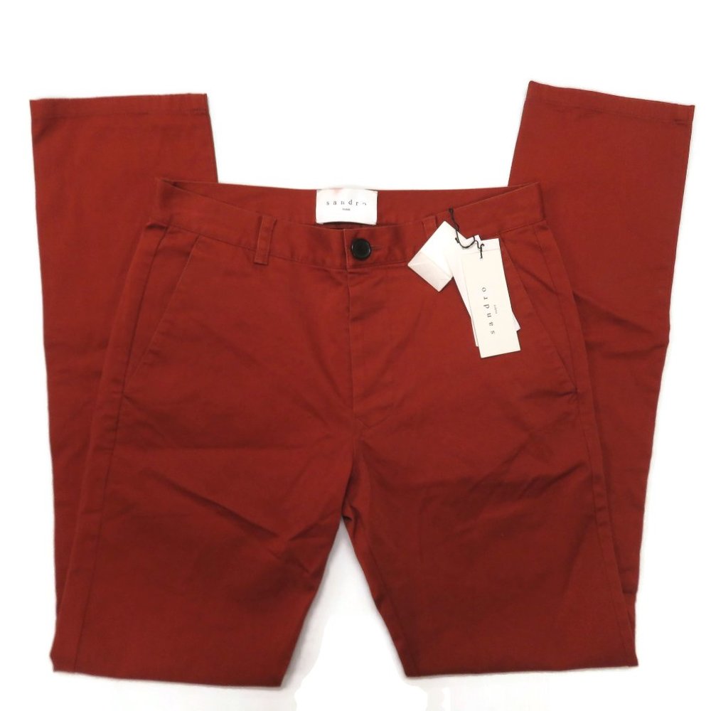 Sandro Mens Stretch Cotton Slim Fit Chino Pants